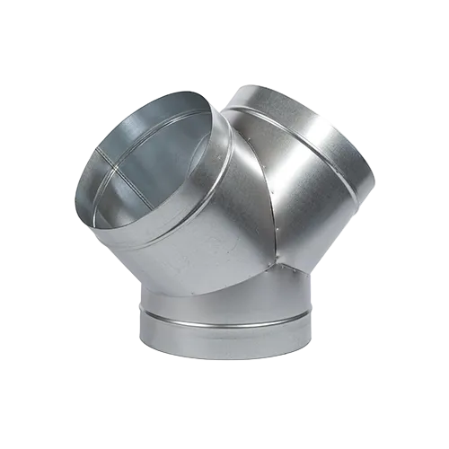 Metal Y piece duct connector