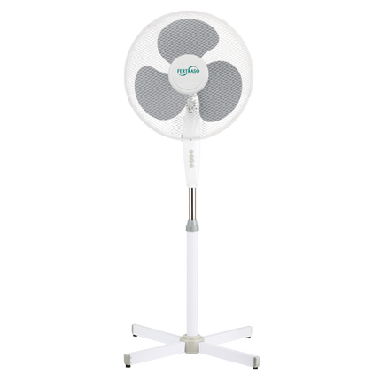 Fetraso Stand Fan Ø40 cm on a white base providing effective indoor cooling.