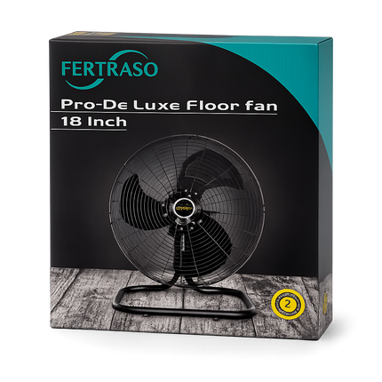 Fertraso Pro-De Luxe Bodenventilator – 45 cm/50 cm – 3 Geschwindigkeiten