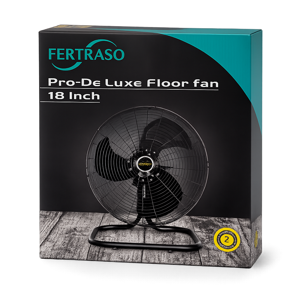 Fertraso Pro-De Luxe Floor Fan – 45cm/50cm – 3 Speed