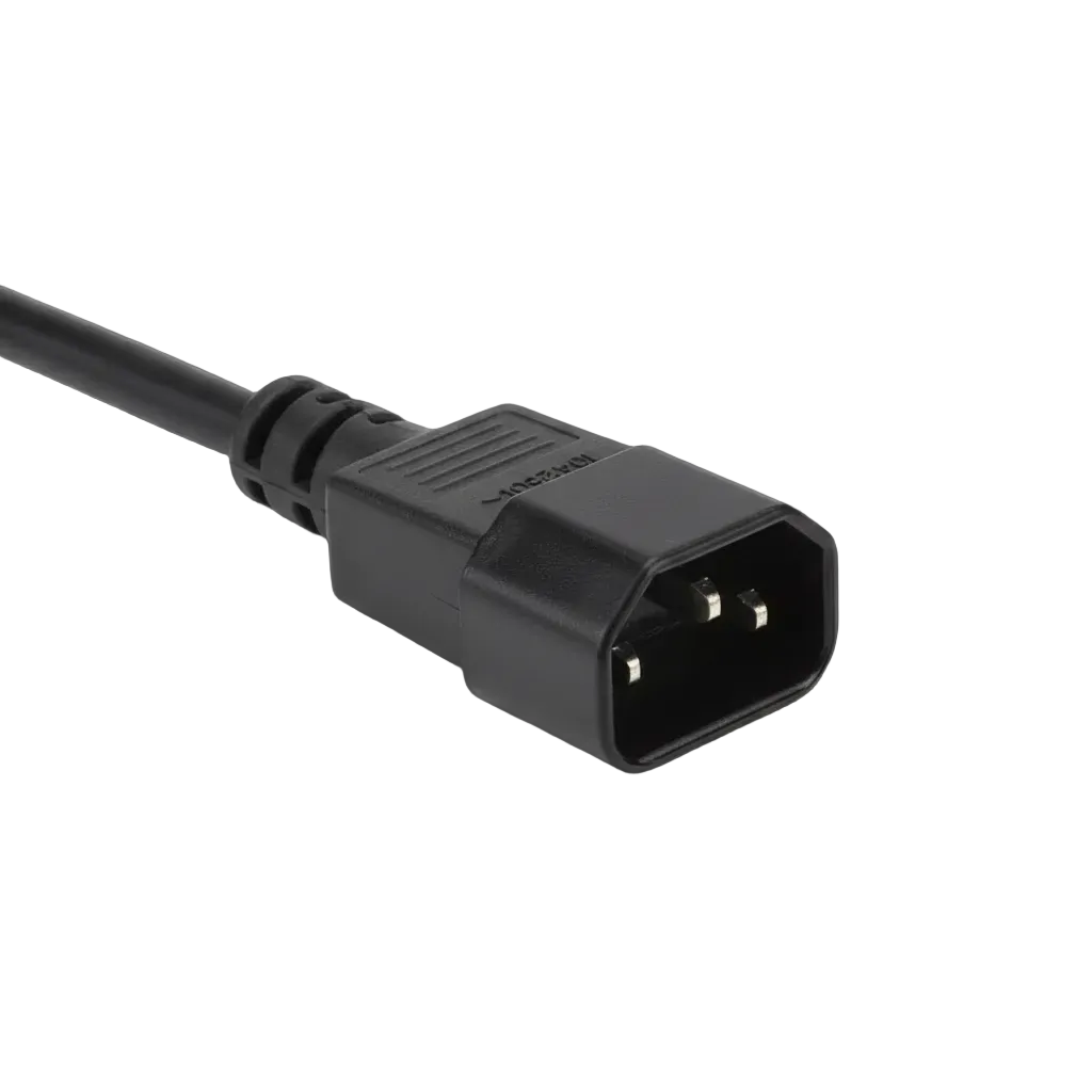 IEC Cable Female connector with three prongs for reliable power supply.